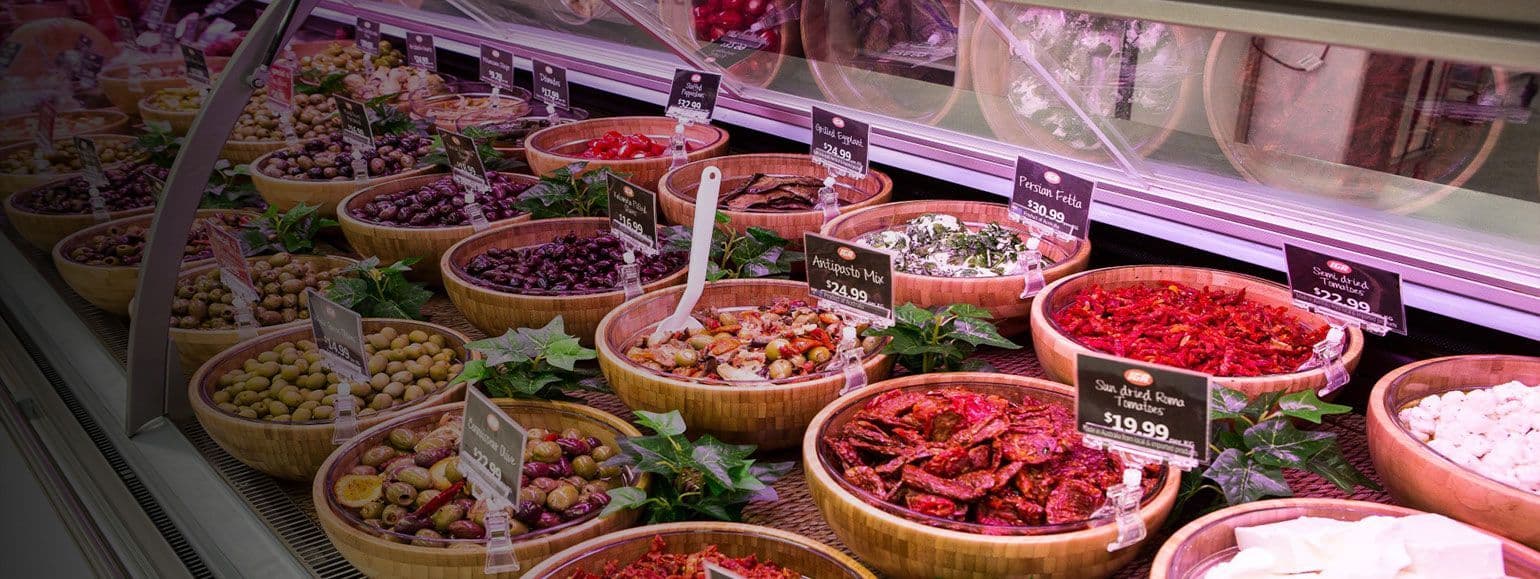 Pre-made meals ready for purchase from the deli